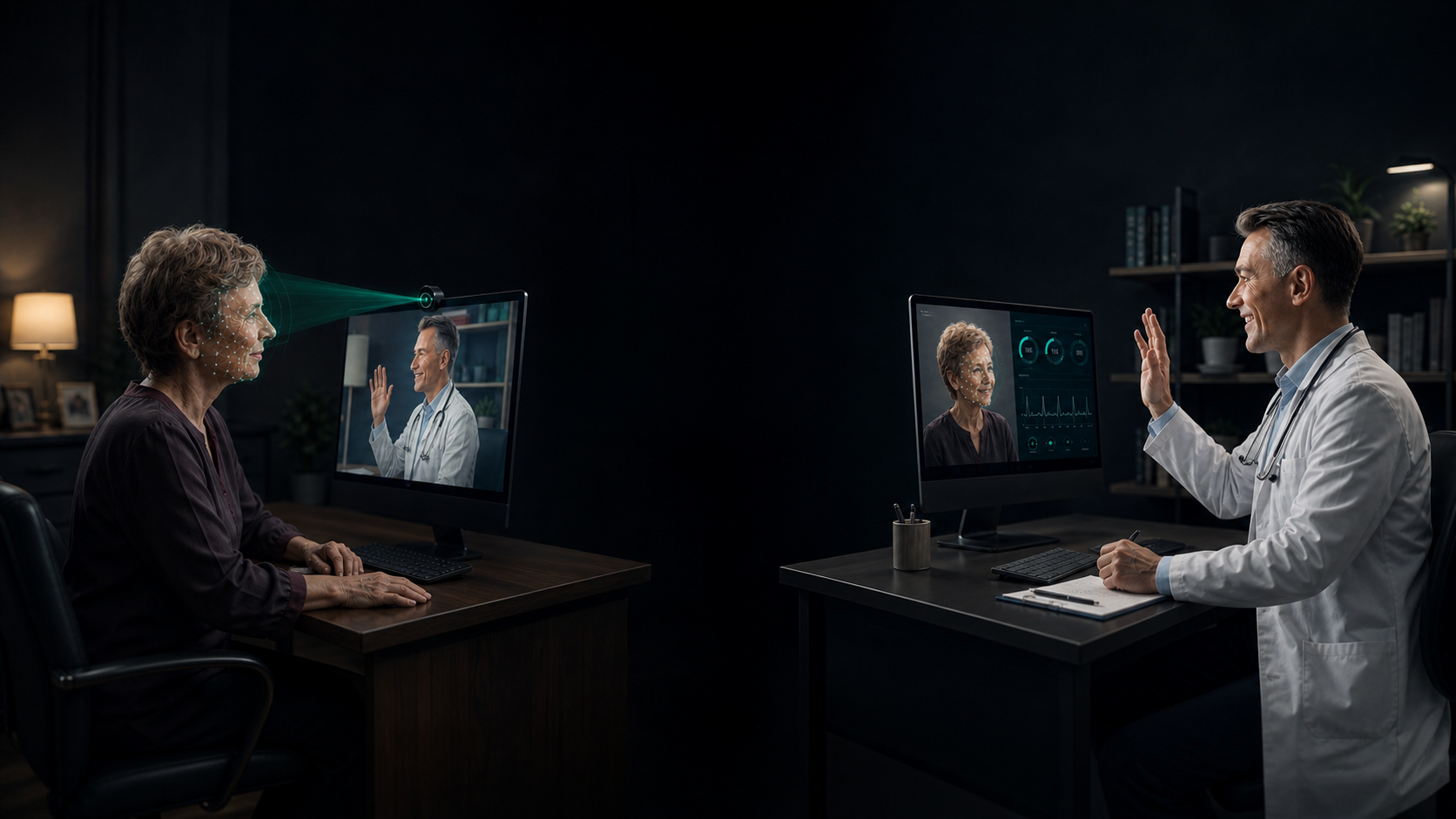 Consulta de telemedicina con monitorización biométrica remota de la paciente
